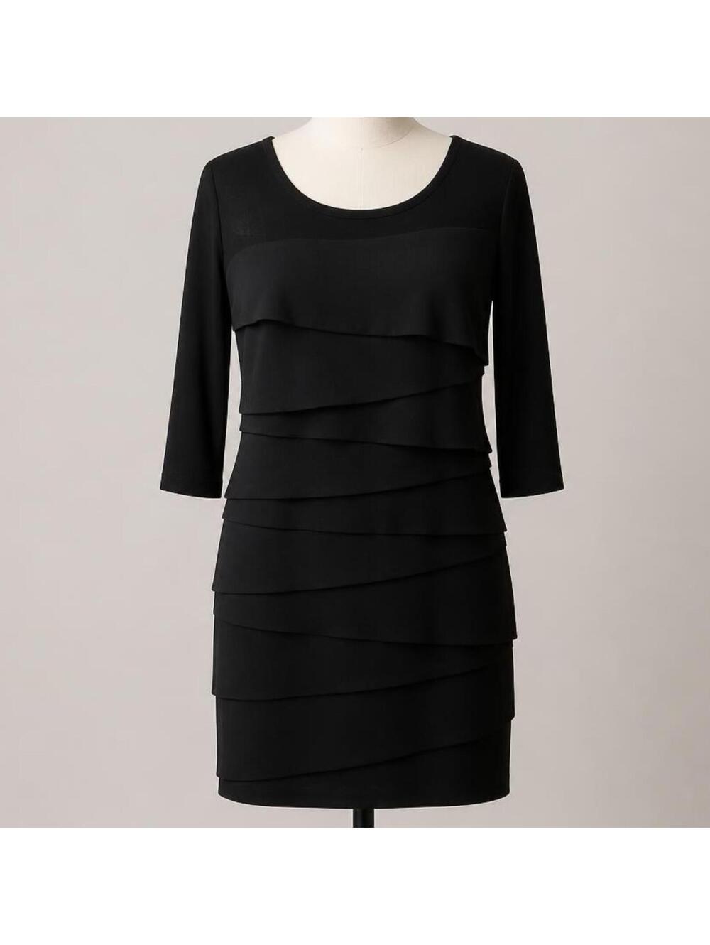 White House Black Market Black Layered Dress Size M